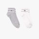 Lot de 2 Paires de Chaussettes Basses Rayées Lacoste RA2932 BG3 Silver Chine White