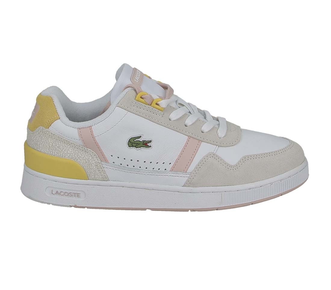 Basket Lacoste Dames T-Clip 0722 1 SFA Wht Lt Pnk 743SFA00411Y9