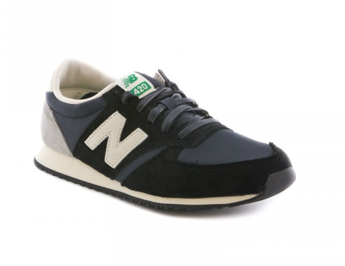 new balance black & grey 420 suede trainers