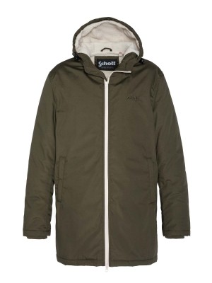 Veste Longue à Capuche Schott Bluster Sherpa Khaki